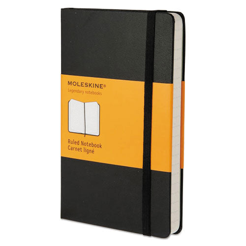 ESHBGMM710 - Hard Cover Notebook, Ruled, 5 1-2 X 3 1-2, Black Cover, 192 Sheets