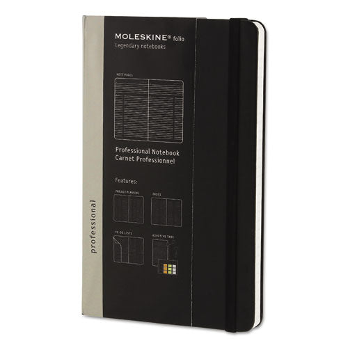 ESHBGPROPFNTB3HBK - Professional Notebook, Ruled, 8 1-4 X 5, Black Cover, 240 Sheets