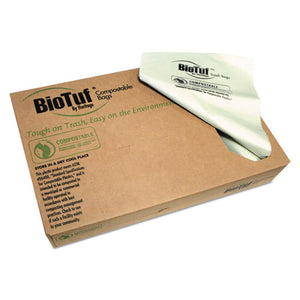 ESHERY8046TER01 - BIOTUF COMPOSTABLE CAN LINERS, 40-45 GAL, .9 MIL, 40X46, LIGHT GREEN, 100-CARTON