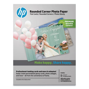 Rounded Corner Photo Paper, 10.5 Mil, 5 X 7, Glossy White, 15-pack
