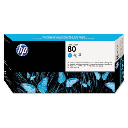 Hp 80, (c4821a) Cyan Printhead And Cleaner