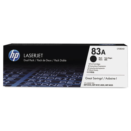 Hp 83a, (cf283a-d) 2-pack Black Original Laserjet Toner Cartridges