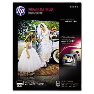 ESHEWCR667A - Premium Plus Photo Paper, 80 Lbs., Soft-Gloss, 8-1-2 X 11, 50 Sheets-pack