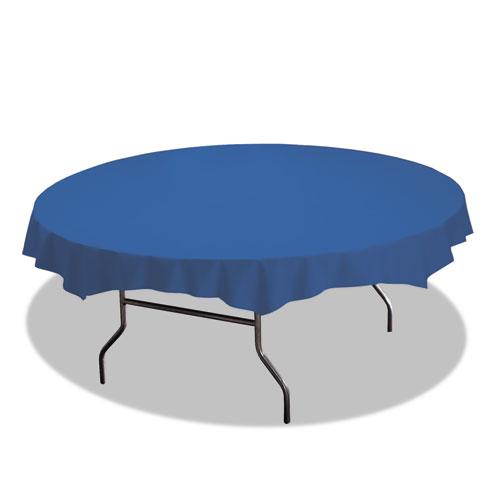 ESHFM112014 - Octy-Round Plastic Tablecover, 82" Diameter, Blue, 12-carton