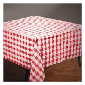 ESHFM220670 - Tissue-poly Tablecovers, 54" X 108", Red-white Gingham