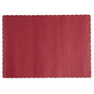 ESHFM310521 - Solid Color Scalloped Edge Placemats, 9 1-2 X 13 1-2, Red, 1000-carton