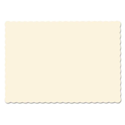 ESHFM310522 - Solid Color Scalloped Edge Placemats, 9 1-2 X 13 1-2, Ecru, 1000-carton