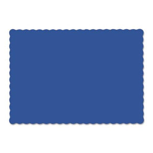 ESHFM310523 - Solid Color Scalloped Edge Placemats, 9 1-2 X 13 1-2, Navy Blue, 1000-carton