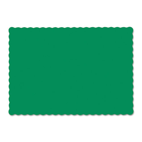 ESHFM310526 - Solid Color Scalloped Edge Placemats, 9 1-2 X 13 1-2, Jade, 1000-carton