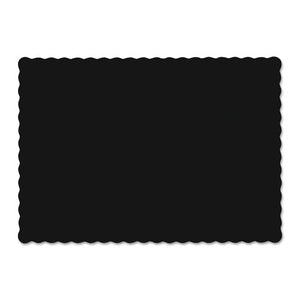 ESHFM310551 - Solid Color Scalloped Edge Placemats, 9 1-2 X 13 1-2, Black, 1000-carton