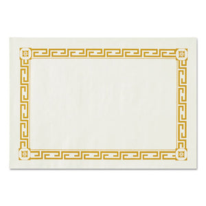 Placemats, Greek Key Pattern, Paper, Gold-white, 14 X 10, 1000-carton
