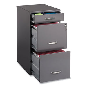 Three-drawer Utility File Cabinet, 14.5w X 18d X 27.13h, Charcoal
