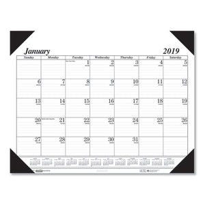ESHOD0124 - RECYCLED WORKSTATION-SIZE ONE-COLOR MONTHLY DESK PAD CALENDAR, 18 1-2 X 13, 2019