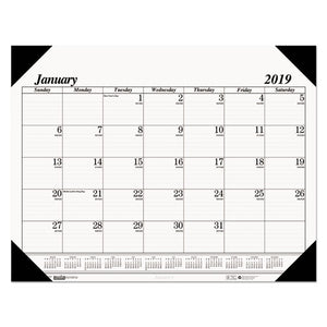 ESHOD124 - RECYCLED ONE-COLOR REFILLABLE MONTHLY DESK PAD CALENDAR, 22 X 17, 2019
