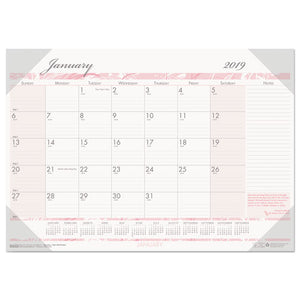 ESHOD1466 - RECYCLED BREAST CANCER AWARENESS MONTHLY DESK PAD CALENDAR, 18 1-2 X 13, 2019