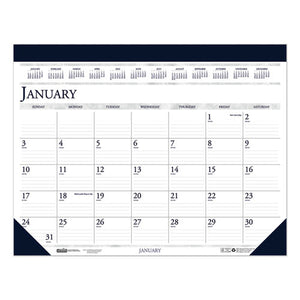 ESHOD1506 - RECYCLED TWO-COLOR MONTHLY DESK PAD CALENDAR, 18 1-2 X 13, 2019