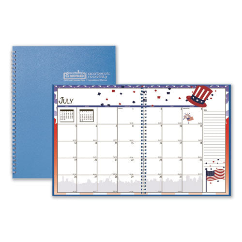 Seasonal Monthly Academic Planner, 10 X 7, Light Blue, 2020-2021