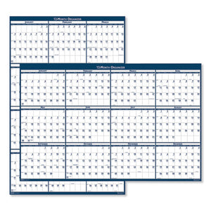 ESHOD3961 - RECYCLED POSTER STYLE REVERSIBLE-ERASABLE YEARLY WALL CALENDAR, 32 X 48, 2019