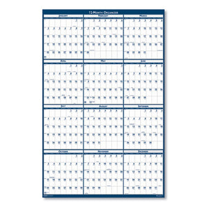 ESHOD3961 - RECYCLED POSTER STYLE REVERSIBLE-ERASABLE YEARLY WALL CALENDAR, 32 X 48, 2019