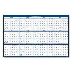 ESHOD3961 - RECYCLED POSTER STYLE REVERSIBLE-ERASABLE YEARLY WALL CALENDAR, 32 X 48, 2019