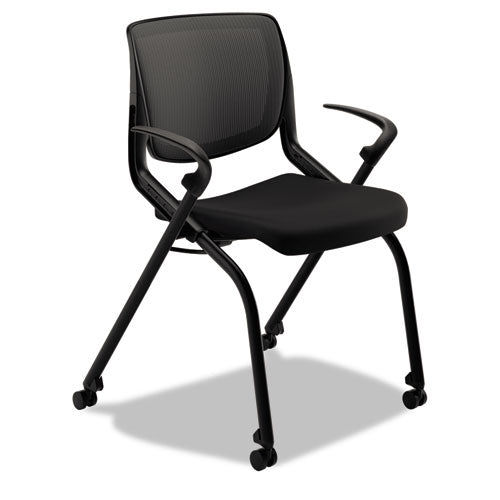 ESHONMN202ONCU10 - Motivate Seating Nesting-stacking Flex-Back Chair, Black-onyx-black