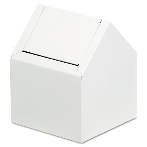 ESHOS2201 - Double Entry, Swing Top Floor Receptacle, Metal, White