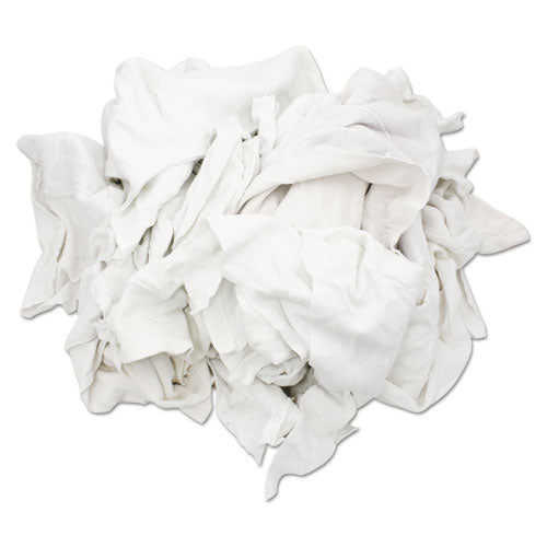 ESHOS33350 - Reclaimed White Sweatshirt Rags, Bleached White, 50 Lb Box
