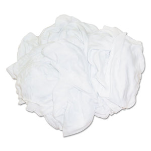 ESHOS45525BP - New Bleached White T-Shirt Rags, Multi-Fabric, 25 Lb Polybag