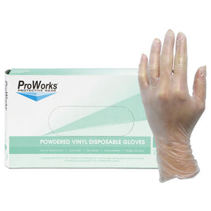 ESHOSGLV103PM - Proworks Exam Grade Disposable Vinyl Gloves, Clear, Medium, 1000-carton