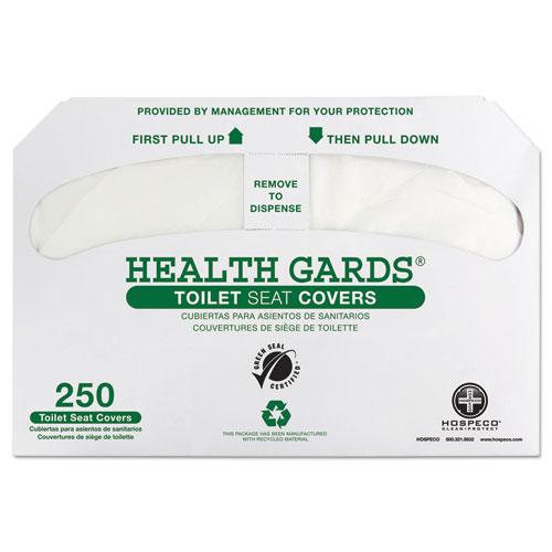 ESHOSGREEN1000 - Health Gards Green Seal Recycled Toilet Seat Covers, White, 250-pk, 4 Pk-ct