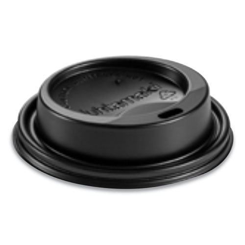 Hot Cup Lids, Fits 8 Oz Hot Cups, Dome Sipper, Black, 1,000-carton