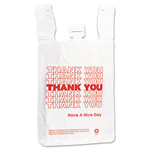 ESIBSTHW2VAL - T-Shirt Thank You Bag, 12 X 7 X 23, 14 Microns, White, 500-carton