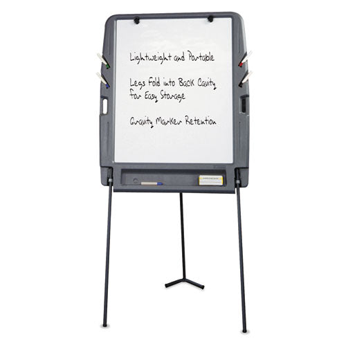 ESICE30227 - Portable Flipchart Easel With Dry Erase Surface, Resin, 35 X 30 X 73, Charcoal