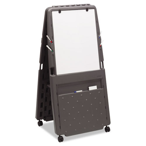 ESICE30237 - Presentation Flipchart Easel With Dry Erase Surface, Resin, 33x28x73, Charcoal