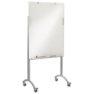 ESICE31100 - Clarity Glass Mobile Presentation Easel, 36 X 48 X 72, Glass-steel
