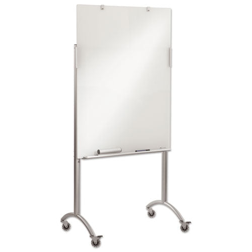 ESICE31100 - Clarity Glass Mobile Presentation Easel, 36 X 48 X 72, Glass-steel