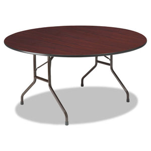 ESICE55264 - Premium Wood Laminate Folding Table, 60 Dia. X 29h, Mahogany Top-gray Base