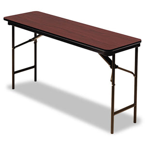 ESICE55274 - Premium Wood Laminate Folding Table, Rectangular, 60w X 18d X 29h, Mahogany