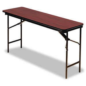ESICE55284 - Premium Wood Laminate Folding Table, Rectangular, 72w X 18d X 29h, Mahogany