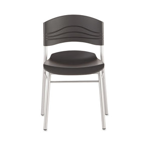 ESICE64517 - Cafeworks Chair, Blow Molded Polyethylene, Graphite-silver, 2-carton