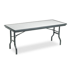 ESICE65127 - Indestructables Resin Rectangular Folding Table, 72w X 30d X 29h, Granite-black