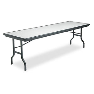 ESICE65137 - Indestructables Resin Rectangular Folding Table, 96w X 30d X 29h, Granite-black