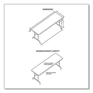 Indestructables Too 600 Series Folding Table, Rectangular Top, 600 Lb Capacity, 96 X 30 X 29, Platinum
