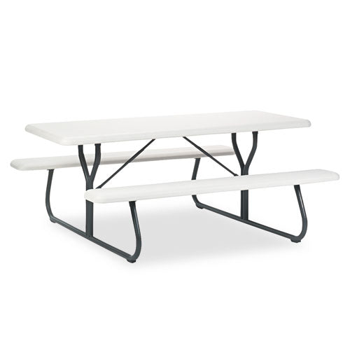 ESICE65923 - Indestructables Too 1200 Series Resin Picnic Table, 72w X 30d, Platinum-gray