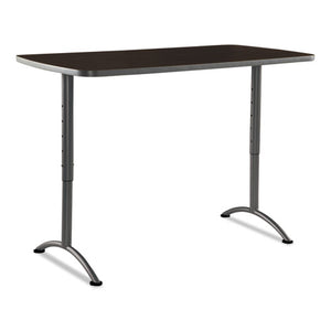 ESICE69314 - Arc Sit-To-Stand Tables, Rectangular Top, 30w X 60d X 30-42h, Walnut-gray