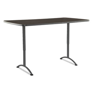 ESICE69324 - Arc Sit-To-Stand Tables, Rectangular Top, 36w X 72d X 30-42h, Walnut-gray