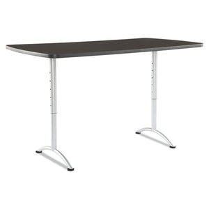 ESICE69325 - Arc Sit-To-Stand Tables, Rectangular Top, 36w X 72d X 30-42h, Gray Walnut-silver