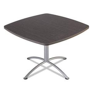 ESICE69744 - Iland Table, Contour, Square Seated Style, 42" X 42" X 29", Gray Walnut-silver