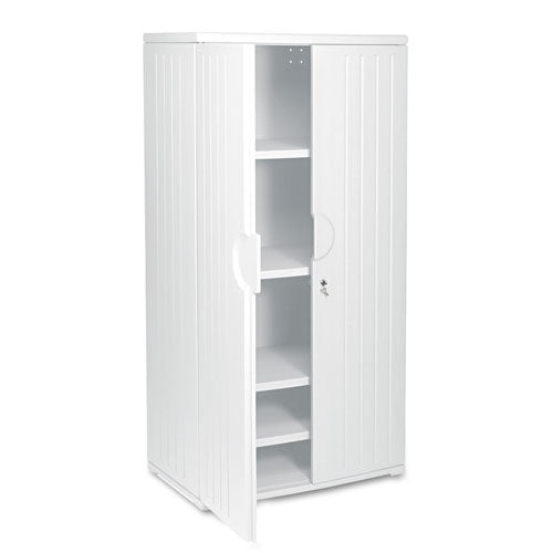 ESICE92573 - Officeworks Resin Storage Cabinet, 36w X 22d X 72h, Platinum