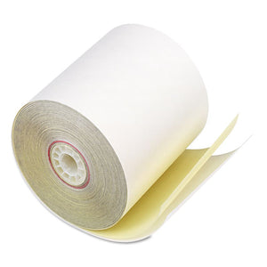 Impact Printing Carbonless Paper Rolls, 3" X 90 Ft, White-canary, 50-carton